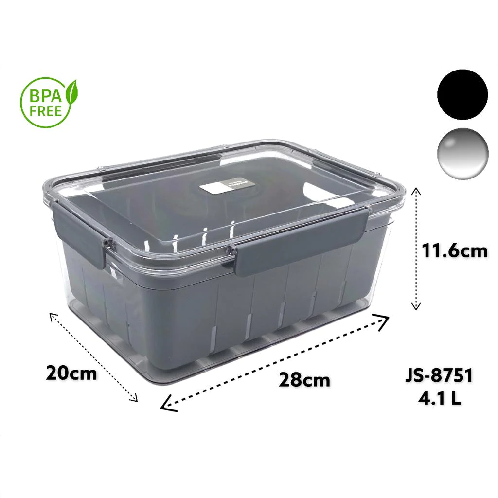 Acrylic Airtight Rectangular Storage Box & Strainer 4.1L - Lunaz Shop