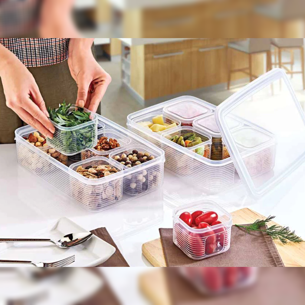Line Storage Box Set of 7 Pieces, (1)3.5L + (6)0.35L - Lunaz Shop