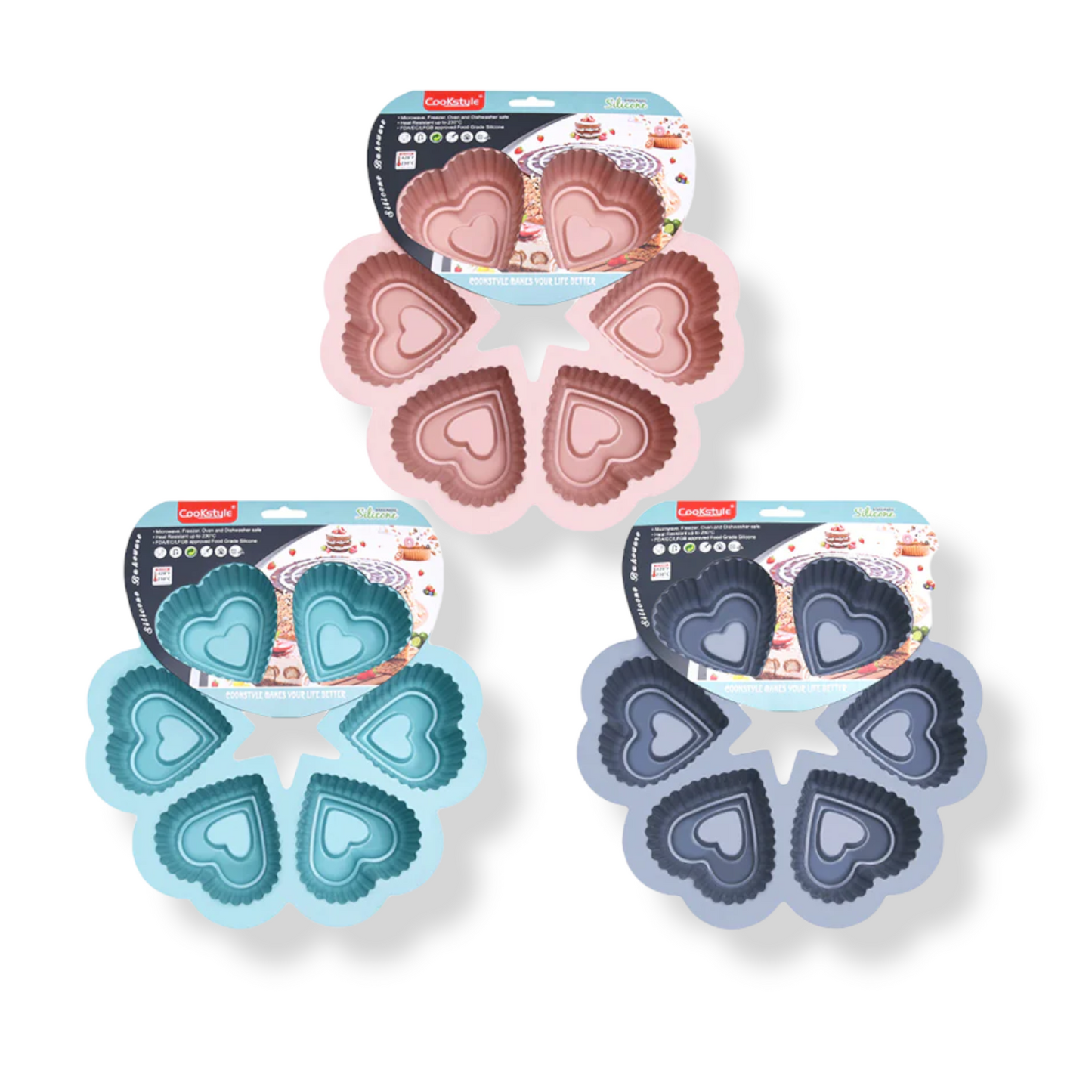 6 Hearts Silicone Cake Mold - Lunaz Shop