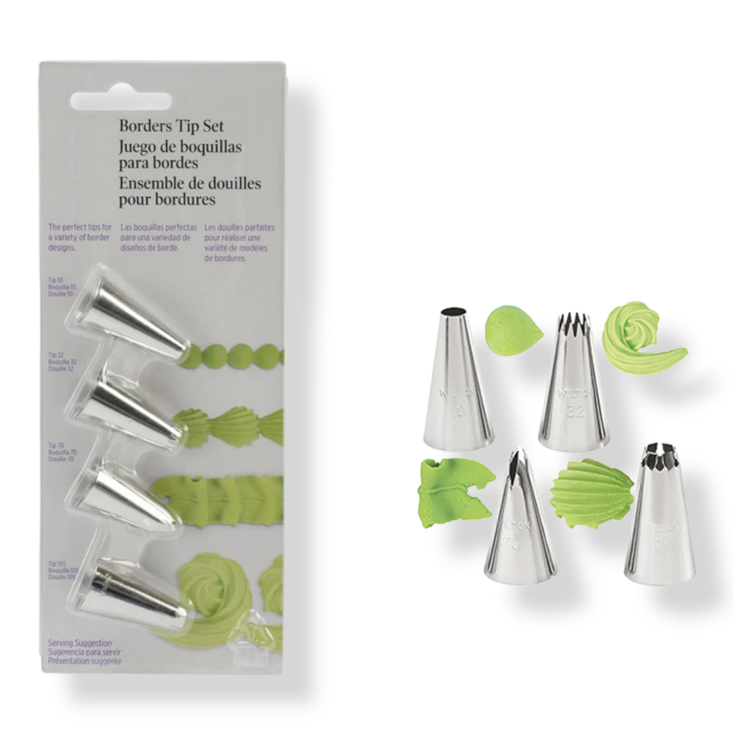 Borders Tip Set for Cake Icing x4 - Lunaz Shop