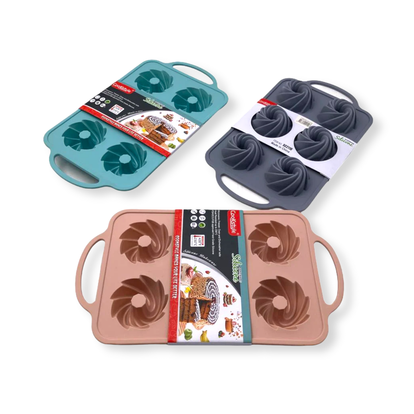 6 Cup Silicone Muffin Tornado Mold - Lunaz Shop