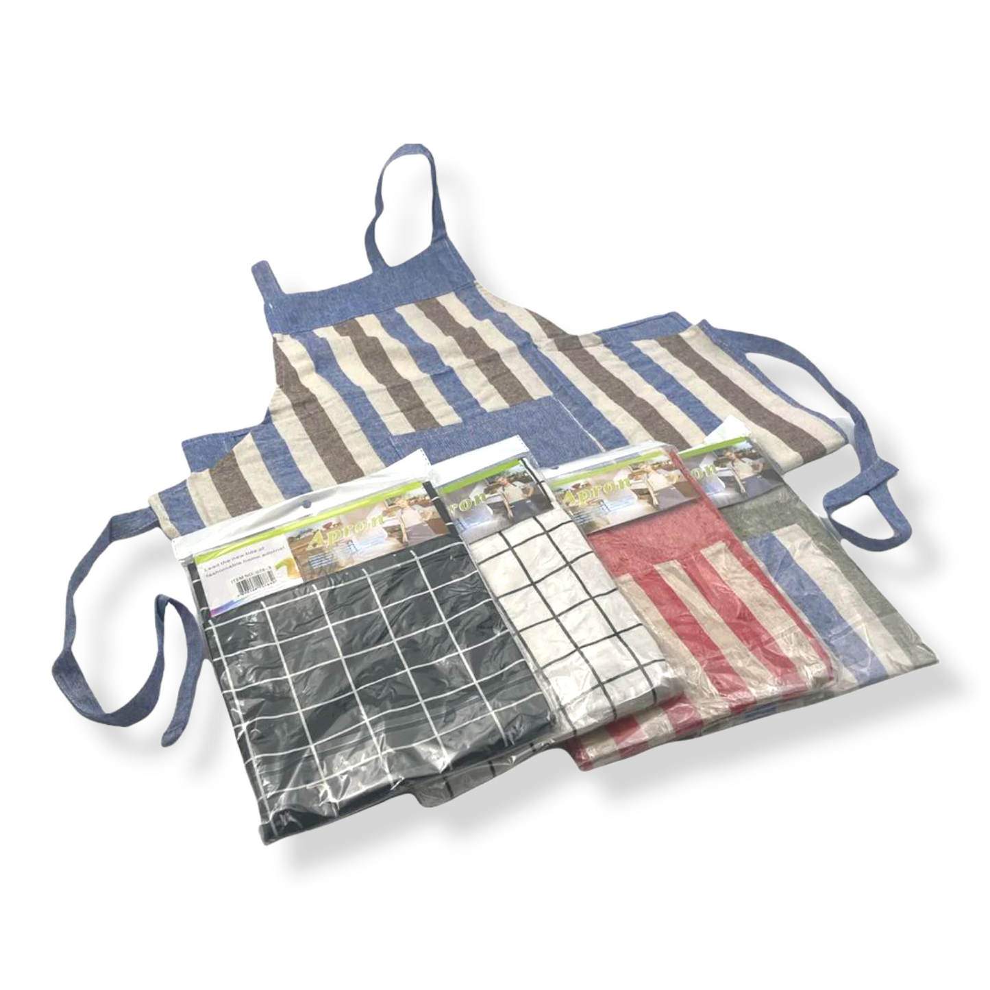 Designed Cotton Apron with Pocket - Lunaz Shop