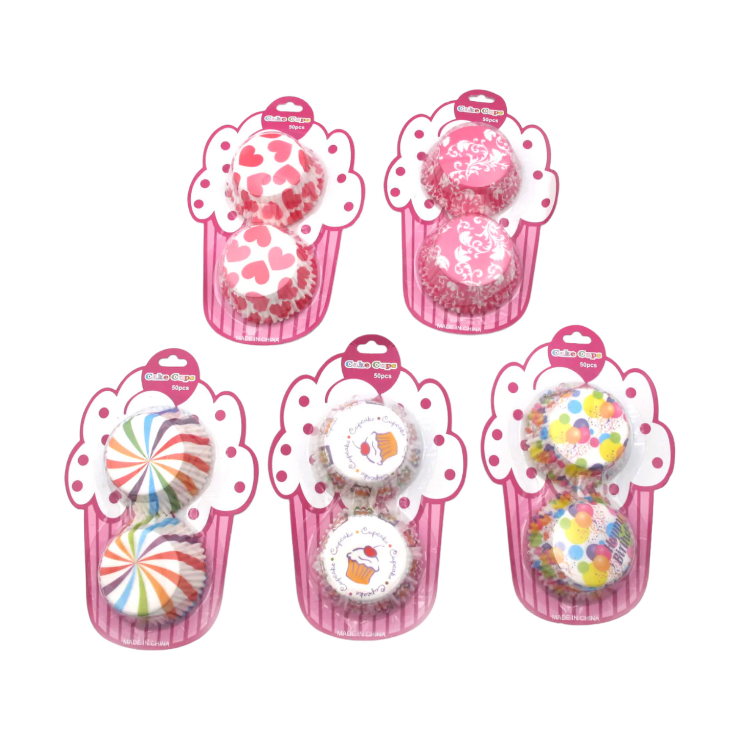 50 Colored Paper Muffin Holders in a Box X2 - Lunaz Shop