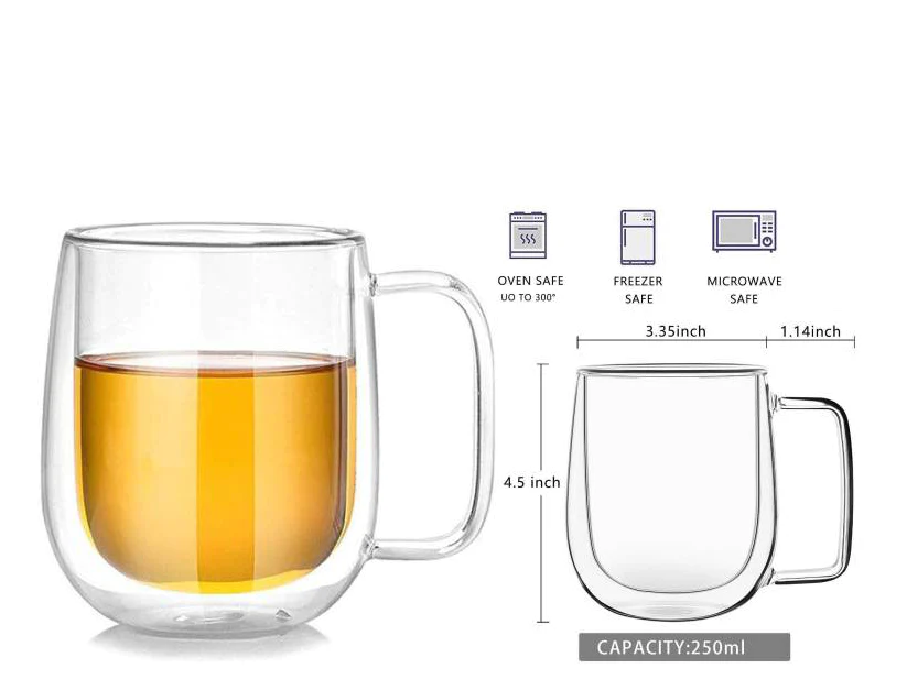 Double Wall Glass Mug - Lunaz Shop