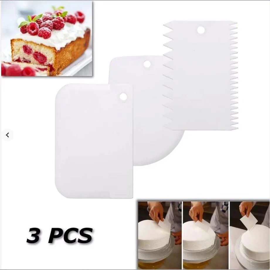 3 Pieces Plastic Dough Cutter and Icing Scraper - Lunaz Shop