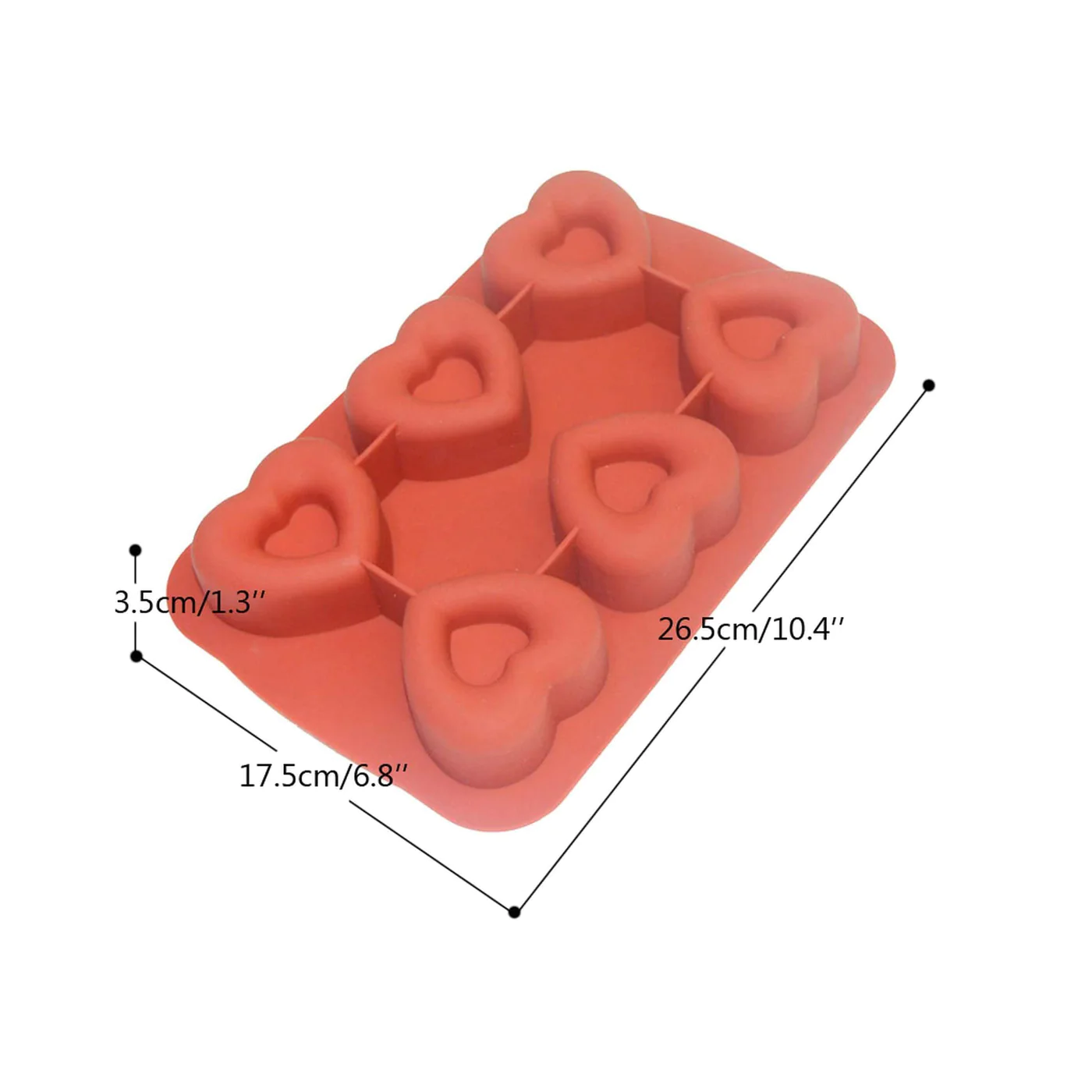 Silicone Heart Shape 6 Cavities - Lunaz Shop