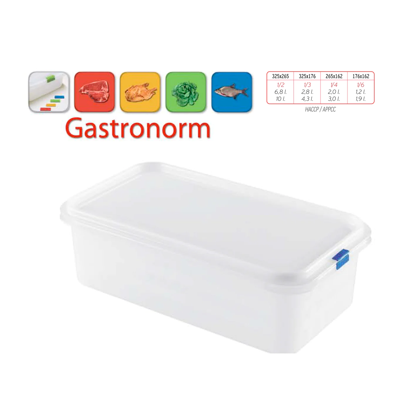 Gastronorm Plastic Storage Container - 6.8 lt - Lunaz Shop