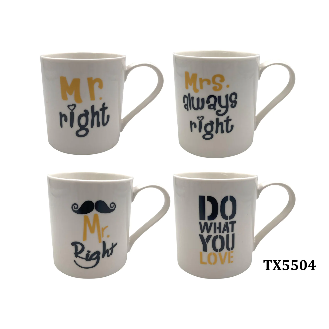 Large Porcelain Mug with Gold/Black Writing - Lunaz Shop