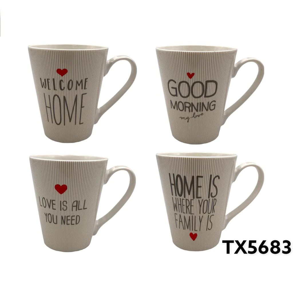 Long Porcelain Mug with Mini Heart Design - Lunaz Shop