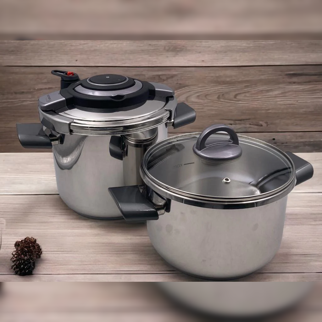 5L+7L Dosthoff Easy Press SS 18/10 Pressure Cooker - Lunaz Shop