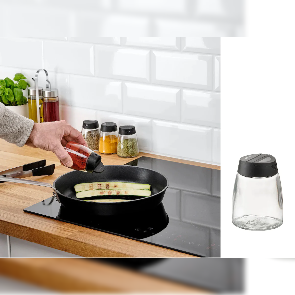 Glass Spice Bottle with Double Option Plastic Cap - Lunaz Shop