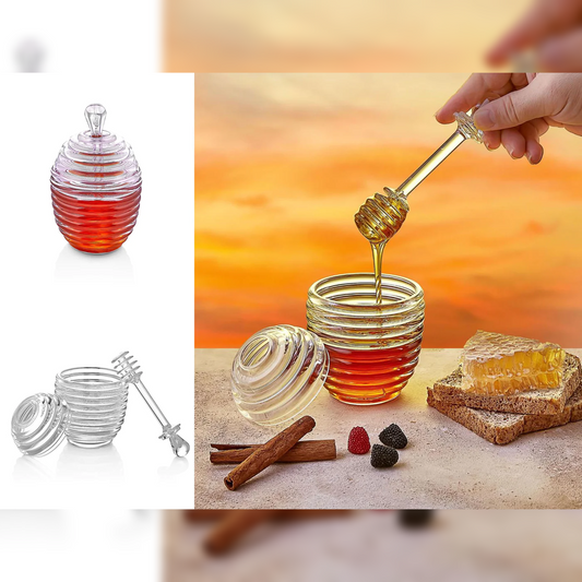 Acrylic Honey Jar with Spoon - Lunaz Shop