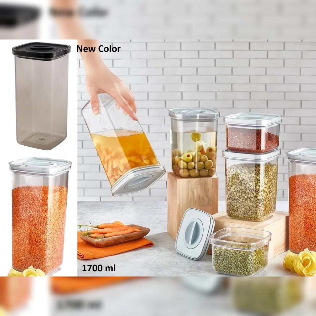 Airtight Liquid Sealed Always Fresh Acrylic Jar 1700ml - Lunaz Shop