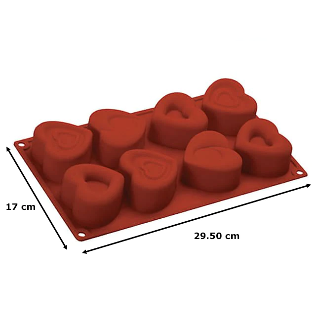Silicone Multi Hearts Shapes 8 cavities - Lunaz Shop