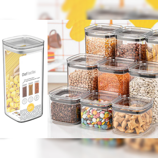 Airtight Squared chef Food Jar 2.1 lt - Lunaz Shop