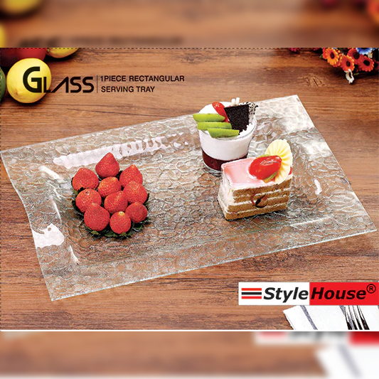 Rectangular Glass Serving Tray - Lunaz Shop