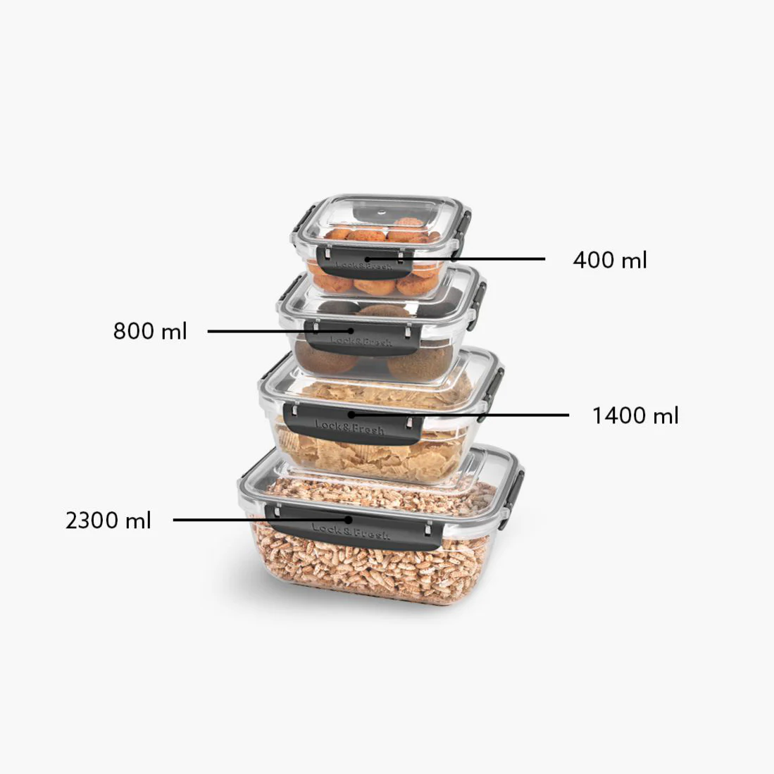 Master Silicon Seal Rectangular Food Container Set of 4 - Lunaz Shop
