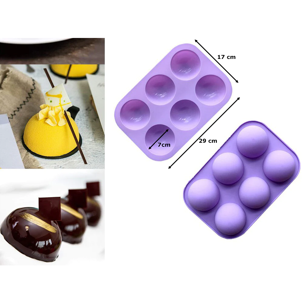 Silicone Large Sphere Mold 6 cavities - Lunaz Shop