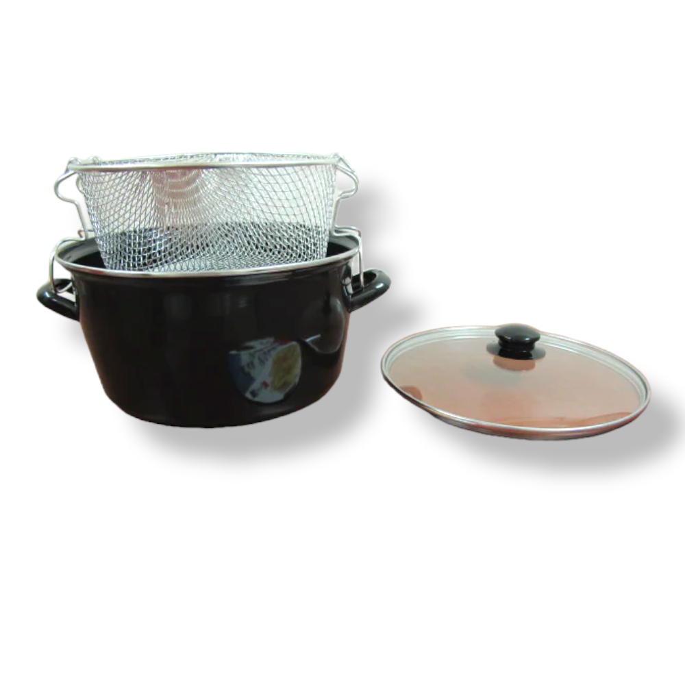 Enamel Coated Deep Fryer; 28 cm - Lunaz Shop