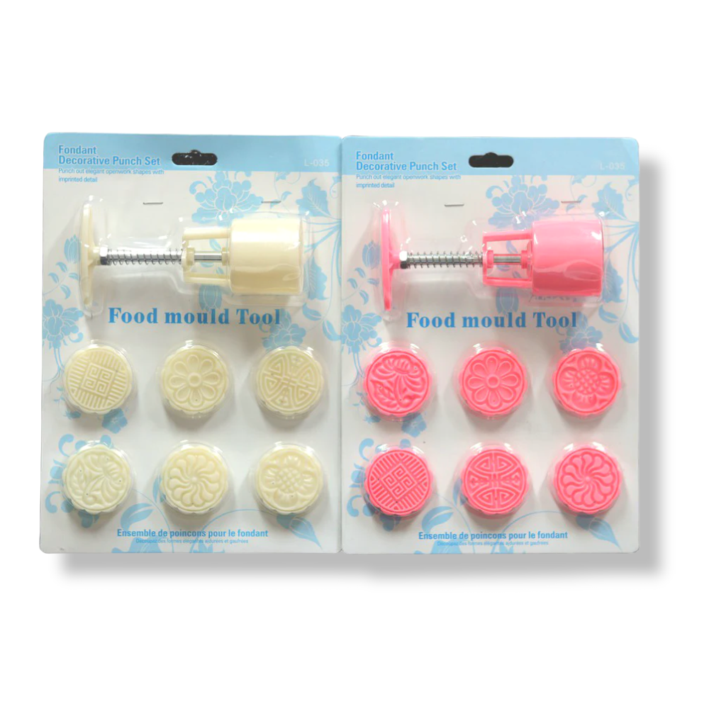 Small Maamoul Round Press with Spring 6 designs - Lunaz Shop