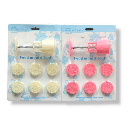 Small Maamoul Round Press with Spring 6 designs - Lunaz Shop