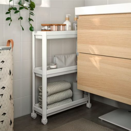 3 Tiers Narrow Shelf Unit with Wheels - Lunaz Shop