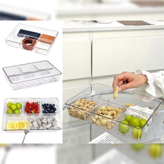 Transparent Multifunctional Divided Rectangular Tray 30