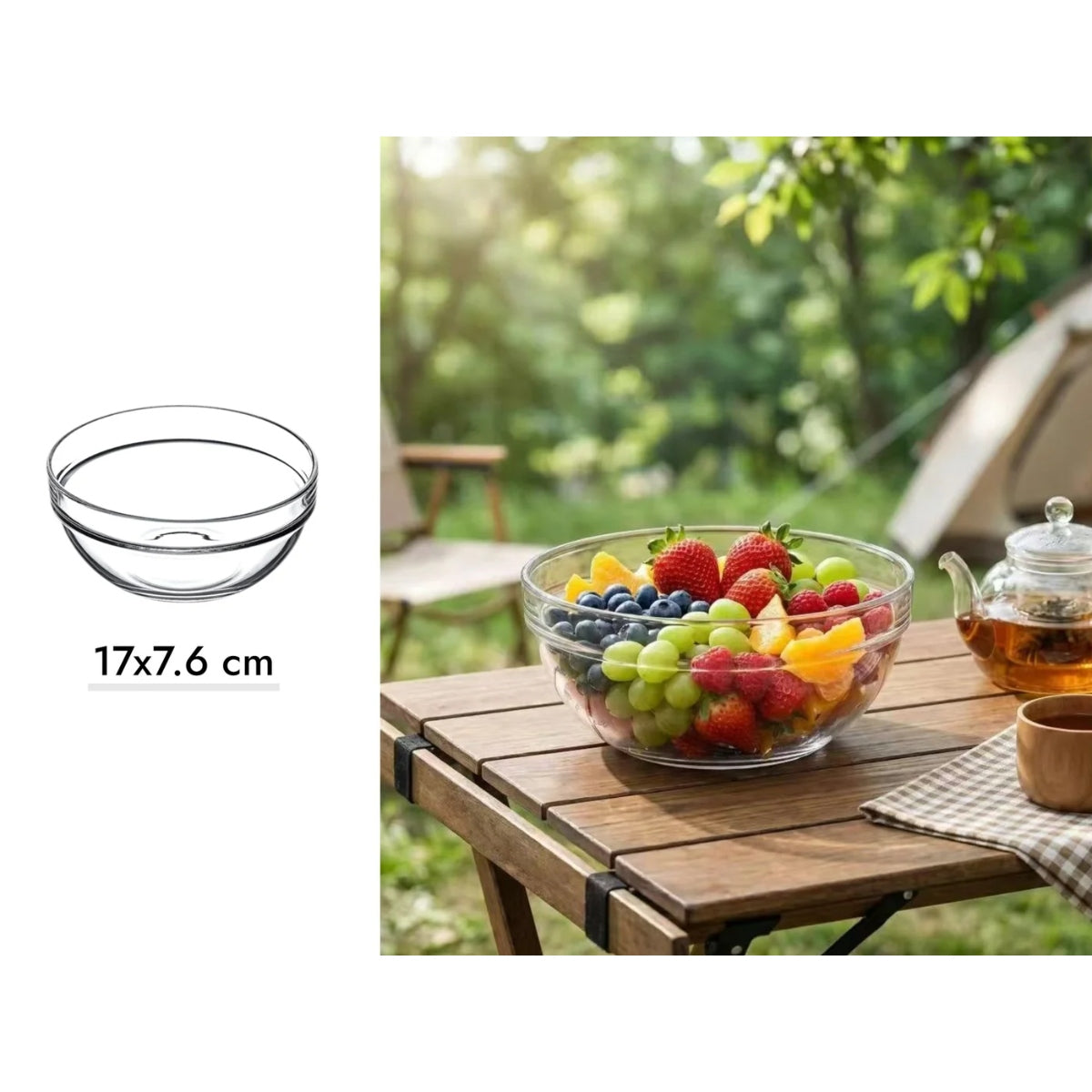 Crystal Clear Unbreakable PC Salad Bowl 17 cm