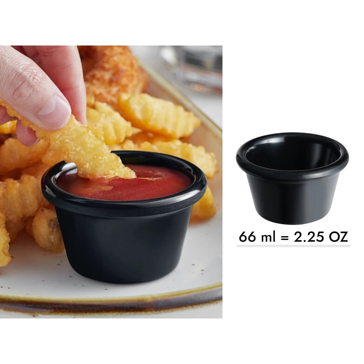 Black Polycarbonate Ramekin 66 ml