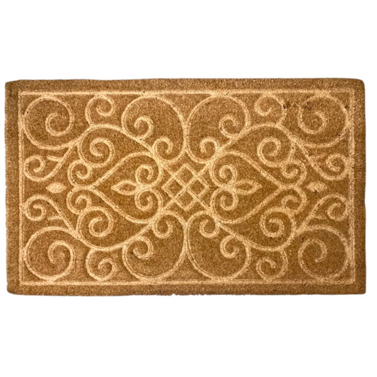 High Quality Embossed Coir Doormat PVC backing 75x45 cm