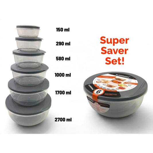 Klenmann Round Super Saver Food Storage Set of 6