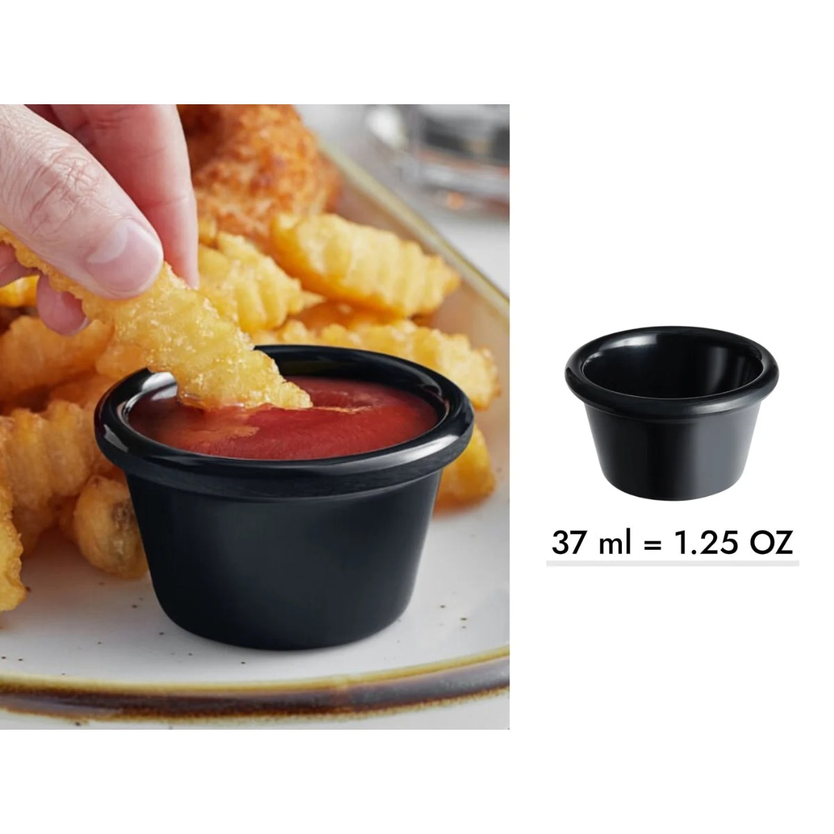 Black Polycarbonate Ramekin 37 ml