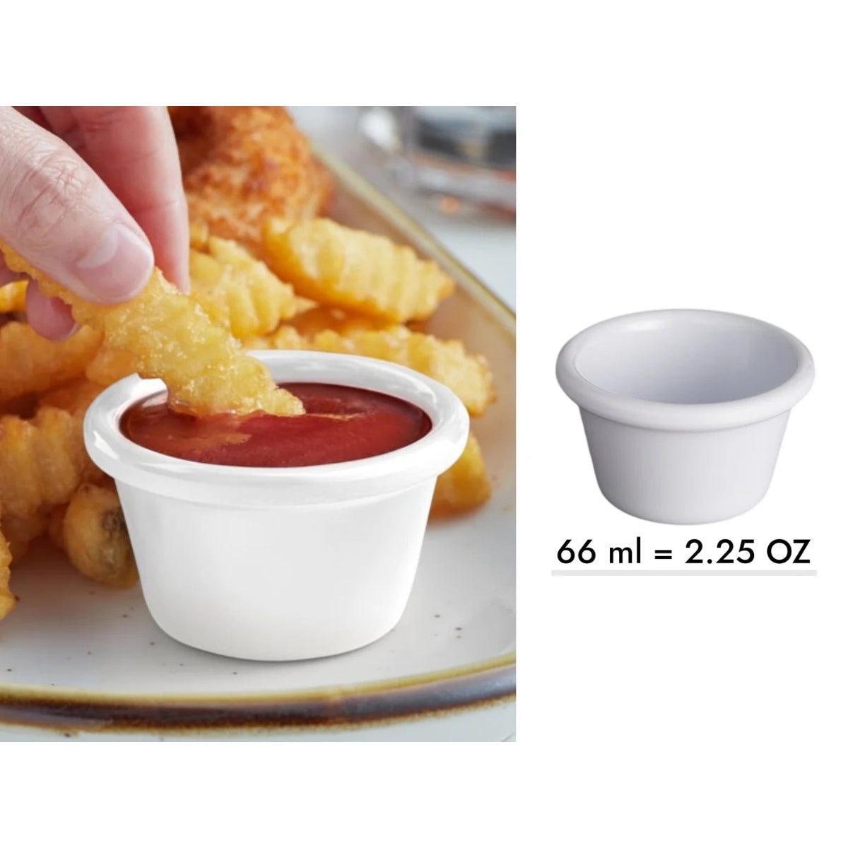 White Polycarbonate Ramekin 66 ml