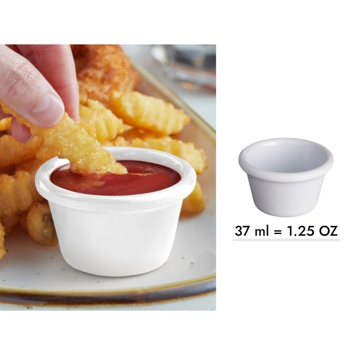 White Polycarbonate Ramekin 37 ml