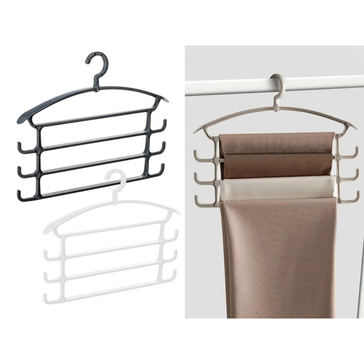 Rotating Head Trouser Hanger with 4 Layers