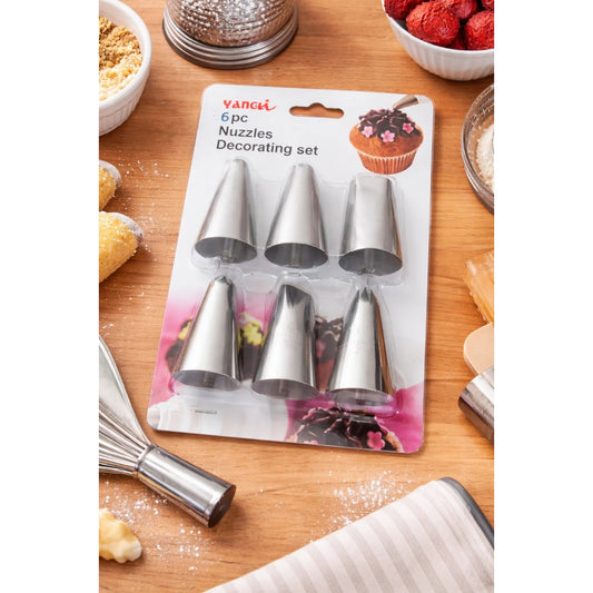 6 Stainless Steel Icing Bag Decoration Tips
