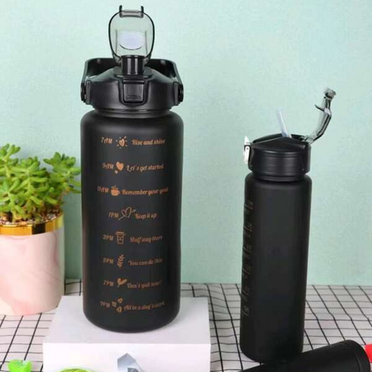Motivational Water Bottle Set 2000 + 800mL - Lunaz Shop