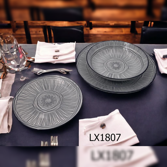 18 Pieces Dinner Set Full Pad Print - LX1807