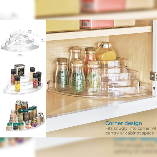 Transparent Corner 3 levels Spice Bottle Holder