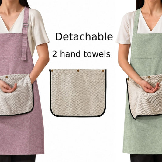 Water Proof Apron with Pocket and Detachable Hand Towel