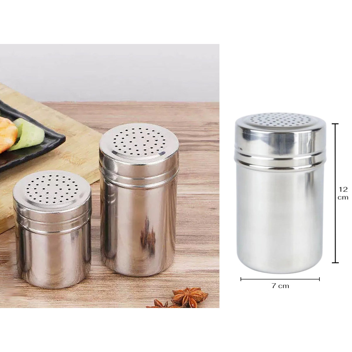 Stainless Steel Professional Salt and Pepper Shaker 12 c