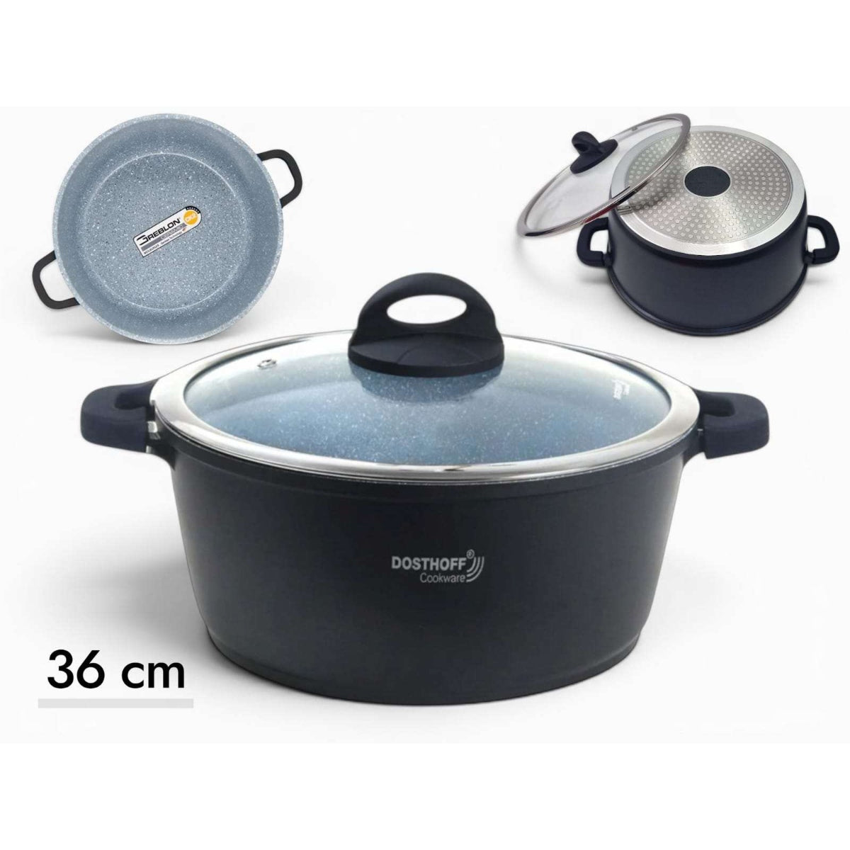 DOSTHOFF INDUCTION MASTER CASSEROLE BLACK 36 CM 13.4 L W