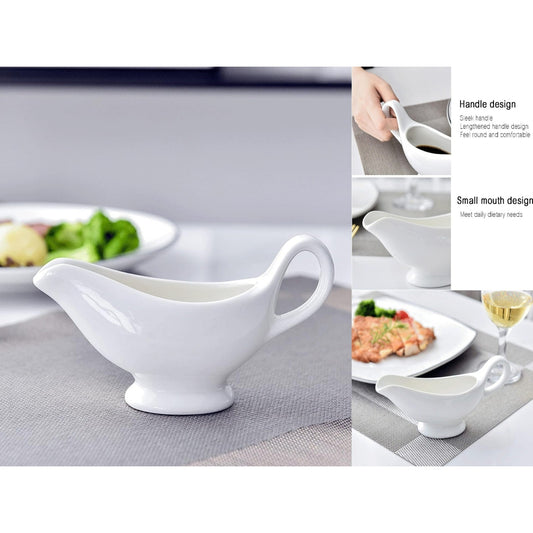 Porcelain Pour Gravy Sauce Boat Creamer 17 cm