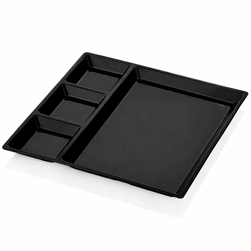 Squared Melamine Service Plate with 4 compartments 29 cm