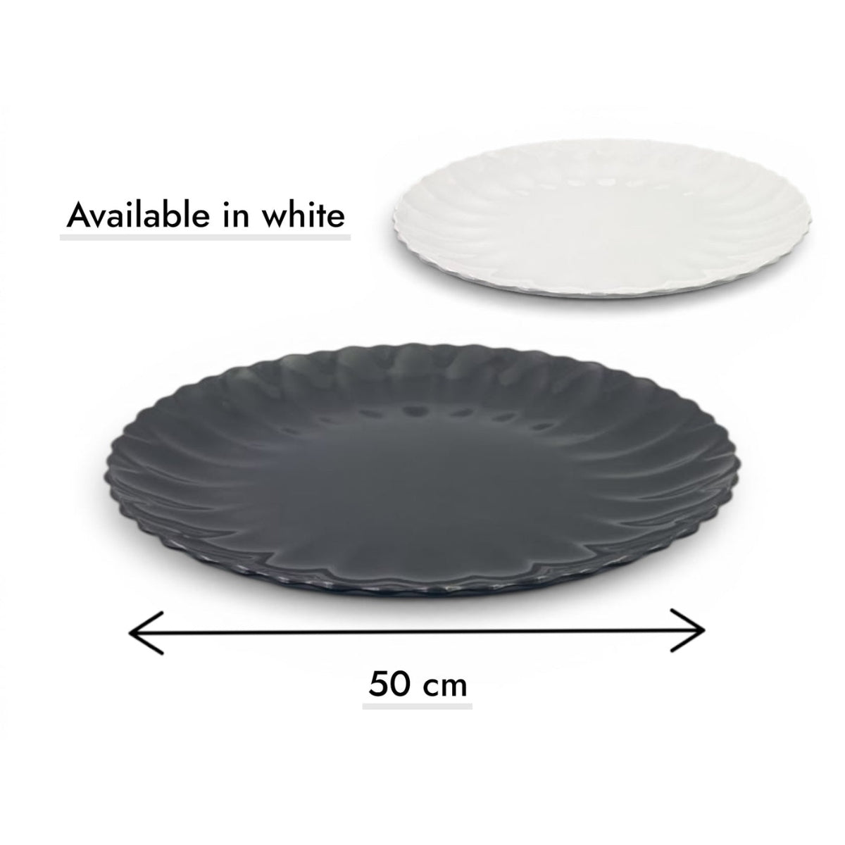 Melamine Big Round Dish with wavy edges