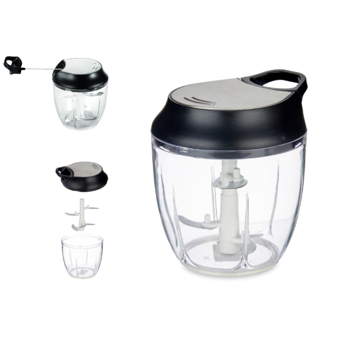 Manual Food Chopper with 5 blades SS Cover