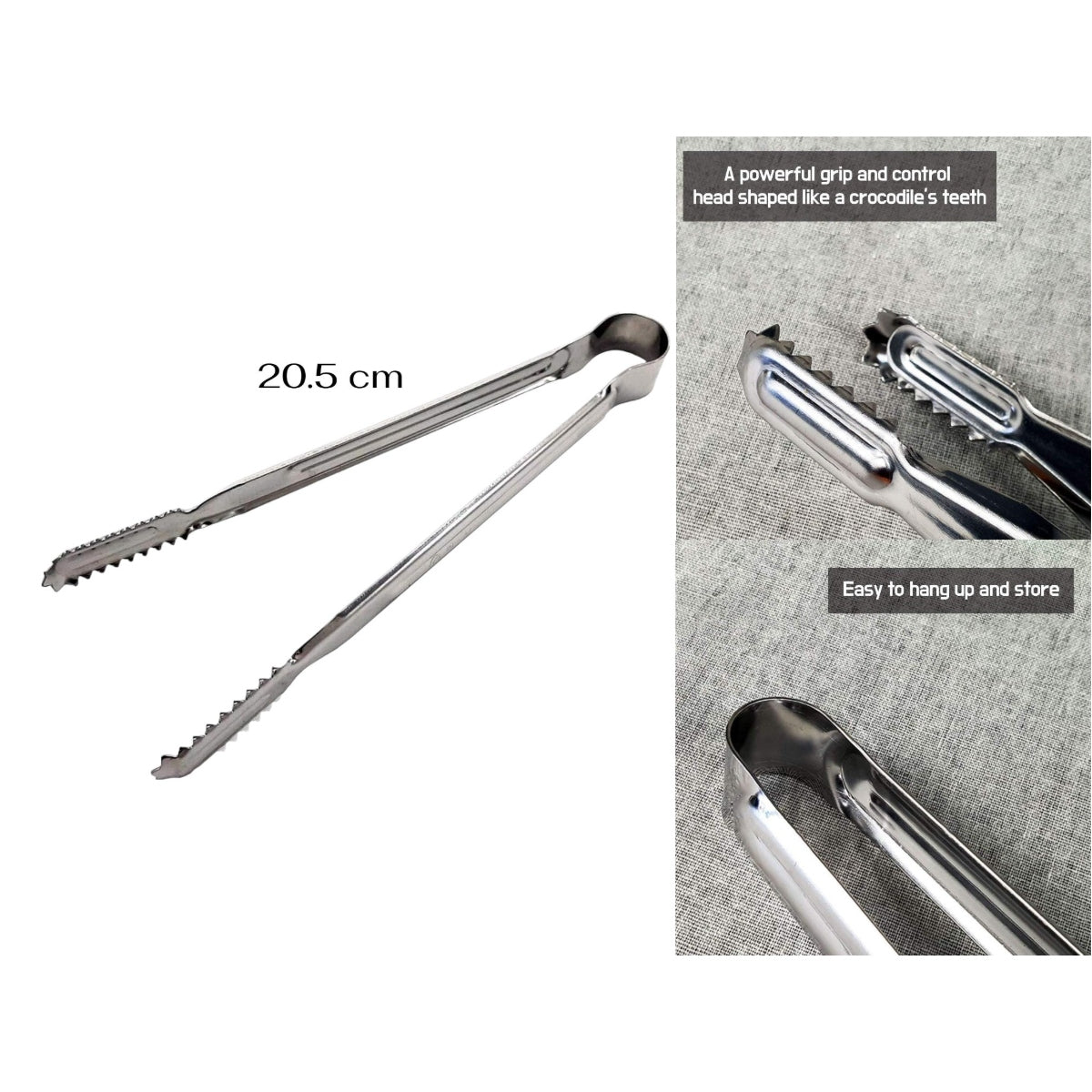 Ergonomic Stainless Steel Food Tong 20.5 cm