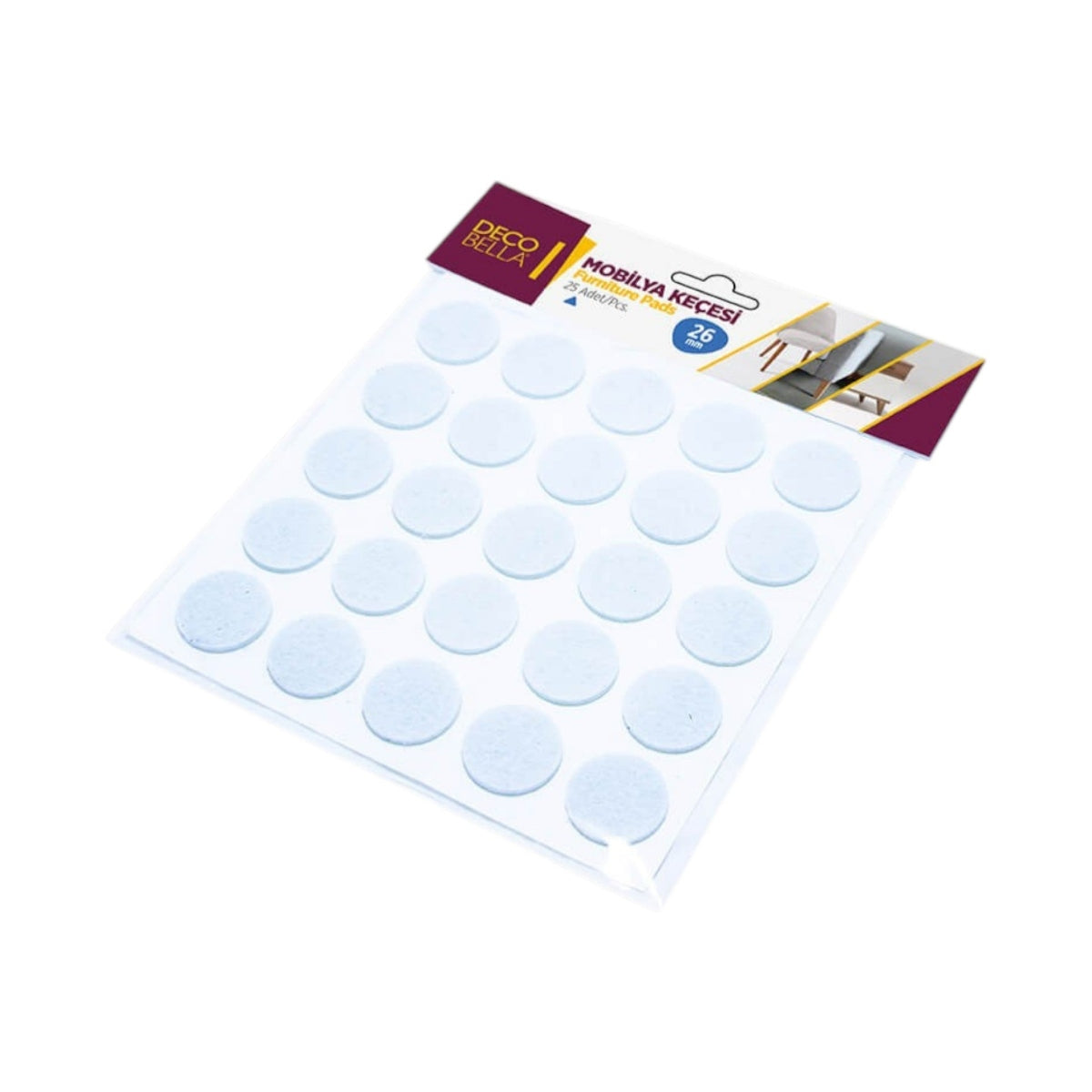 DecoBella 26 mm Pad Round - 25 pieces
