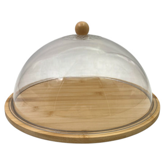 Bamboo & Acrylic Cake and Cheese Board with Cover 36.5cm