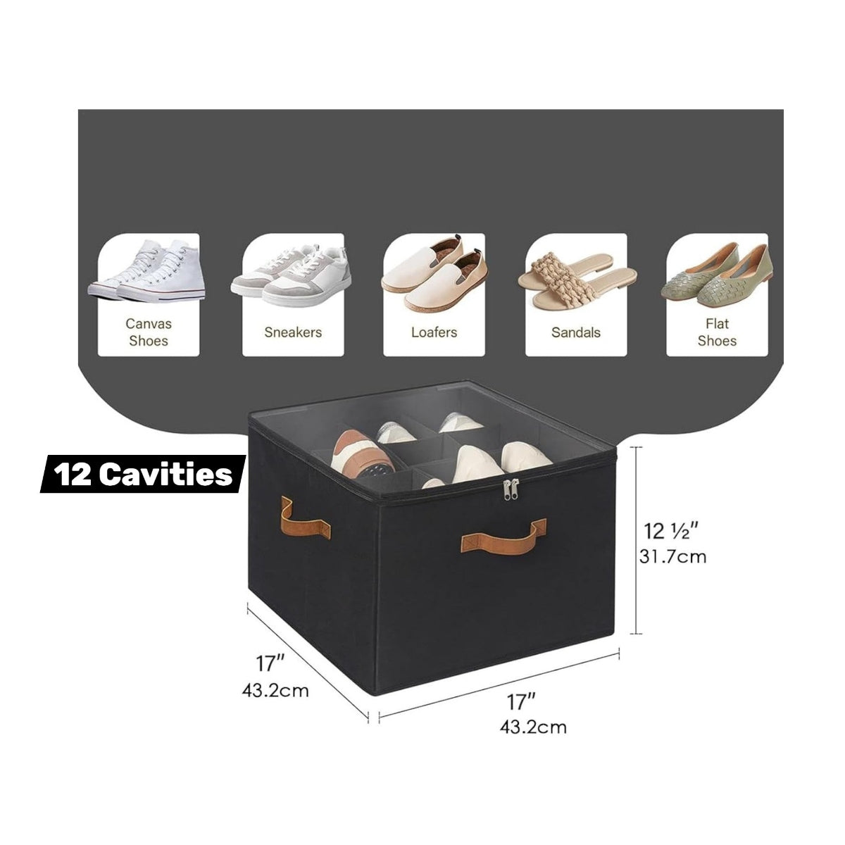 Shoe Organiser, Stackable Fabric Shoe Storage Box